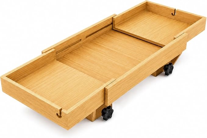 MinBoo Expandable Bamboo Bedside Shelf – Sliding Clip-On Nightstand by MinBoo