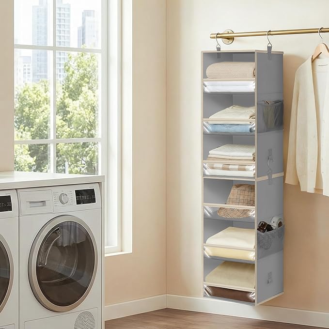 STORAGE MANIAC 6-Shelf Hanging Closet Organizer and Storage, 2 Separable - Image 2