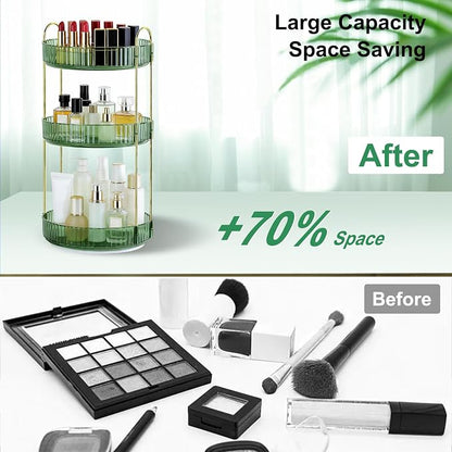 360 Rotating Makeup Organizer for Vanity, 3 Tier Perfume Skincare Organizers - Image 5
