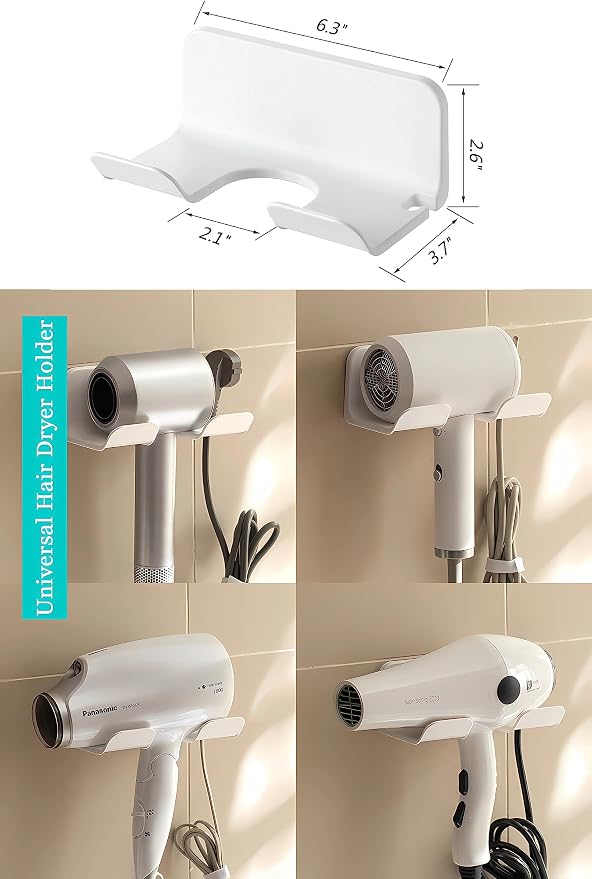 Universal Hair Dryer Holder, Blow Dryer Hanger Wall Mount - Image 2