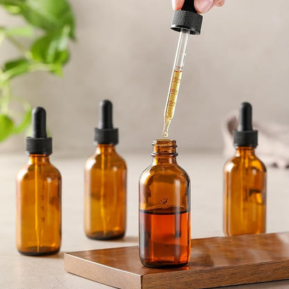 4 Pack 1 oz Glass Dropper Bottles - 30ml Dark Amber Tincture Bottles with - Image 8