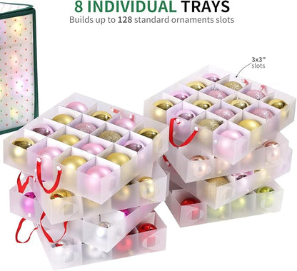 Portable Waterproof Christmas Ornament Storage Box, Large Capacity 128 Slots - Image 6