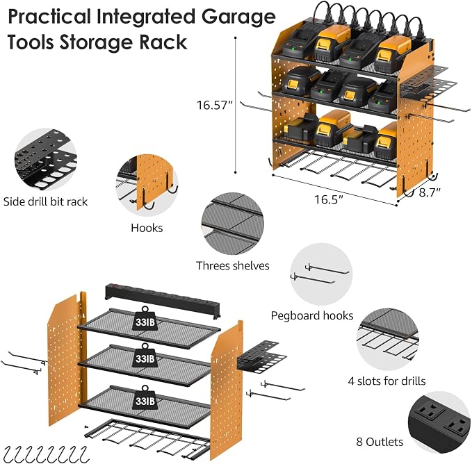 CCCEI Modular Pegboard Rack Power Tool Organizer - Image 4