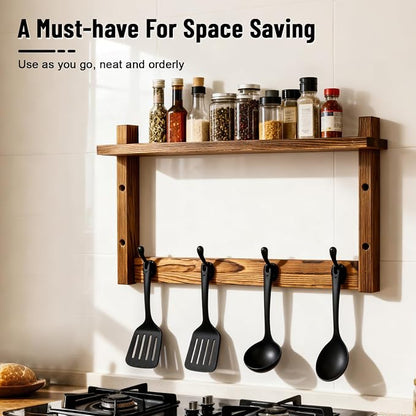 28" Coat Rack Wall Mount with Shelf with 7 Hooks 3 Key Hanger | Entryway Key - Image 7