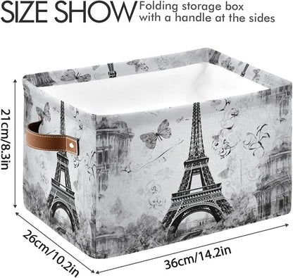 YETTASBIN Paris Eiffel Tower Storage Basket 1pc, Large Collapsible Toys Clothes - Image 4