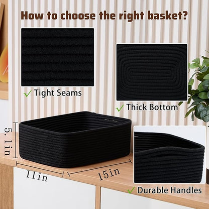 Large Shallow Organizing Baskets 15x11x5.1 Inches - Image 2