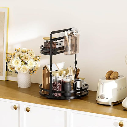 360 Rotating Makeup Organizer, 2-Tier Black Perfume Organizer - Image 8