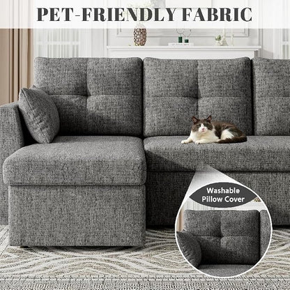 Huatean Home Sleeper Sofa Couch, 2 in 1 Sectional Sleeper Couch Bed - Image 8