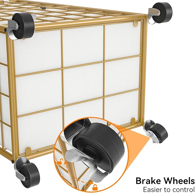 WOWLIVE Laundry Hamper with Wheels, Metal Wire Frame Rolling Laundry Basket - Image 7