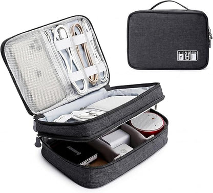 Lanola Travel Cable Organizer Bag, Electronic Accessories Case Portable Double by Lanola