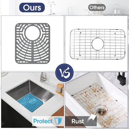 2PCS Silicone Sink Protector 12"x14" Rear Drain Hole, Heat Resistant Non-slip - Image 4