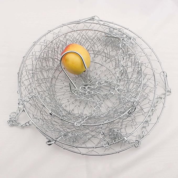 Metal Fruit Basket Anti Deformed Hanging Basket 3 Tiers Foldable Vegetable - Image 8