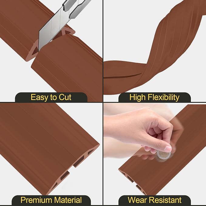 MYFAMIREA 6.5FT Floor Cord Cover Heavy Duty Cable Cover Protector 3 Channels - Image 4