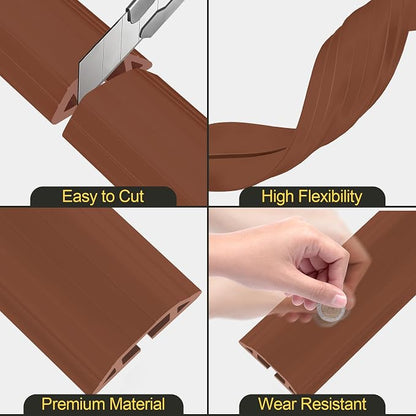MYFAMIREA 6.5FT Floor Cord Cover Heavy Duty Cable Cover Protector 3 Channels - Image 4