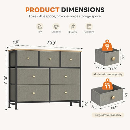 Sweetcrispy 7 Drawer Dresser for Bedroom Storage - Image 3