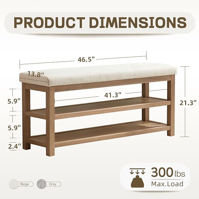 Zihanhome 2 Tier Shoe Rack Bench - Image 2