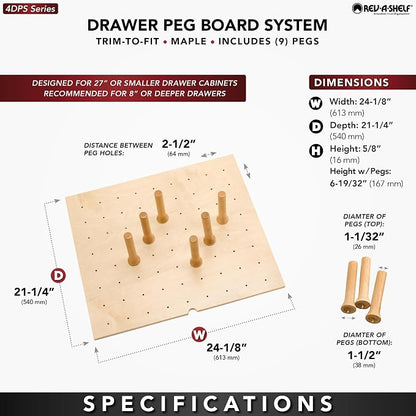 Rev-A-Shelf Trimmable Pegboard Drawer Divider Organizer, Trim to Fit Wooden - Image 6