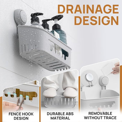 LEVERLOC Shower Caddy Suction Cup, Shower Organizer Removable Bathroom Shelf - Image 3