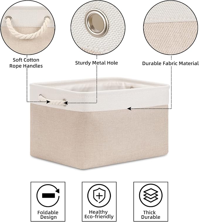 Bidtakay Large Fabric Baskets - Image 6