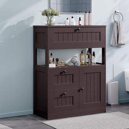 GRUSIGN Bathroom Cabinet, Modern Bathroom Floor Storage Cabinet Organizer by GRUSIGN