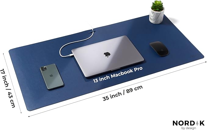 Nordik Leather Desk Mat Cable Organizer Premium Extended Mouse Mat - Image 6