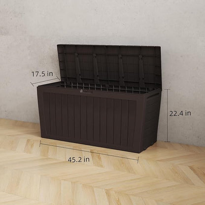 120 Gallon Resin Deck Box，Outdoor Storage Box, Waterproof Lockable Large - Image 2