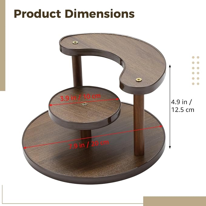 3 Tier Perfume Organizer Stand, Wooden Makeup Organizer Shelf - Image 4