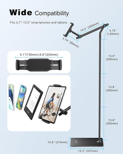 AboveTEK Tablet Floor Stand, Stylish Adjustable Height iPad Floor Stand - Image 5