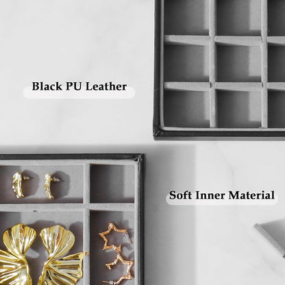 Large Jewelry Organizer Tray 2 Pack, Stackable Jewelry Storage Holder - Image 5