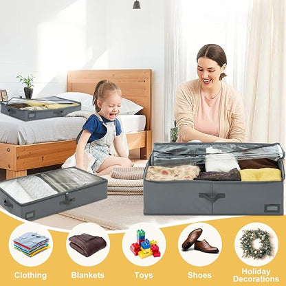 10-Inch Under Bed Storage Containers | Sturdy Sidewalls | Clear Cover & Label - Image 6