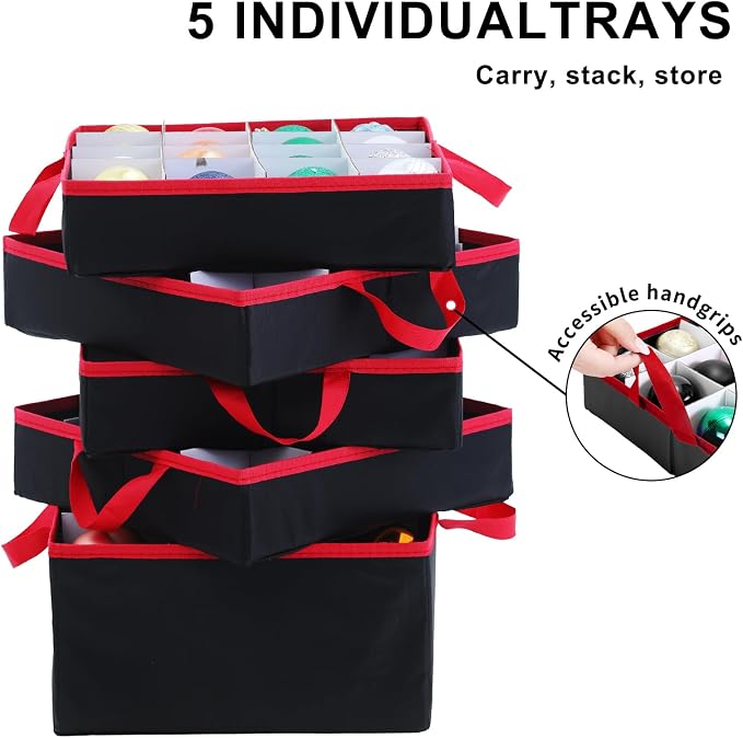 Large 2-in-1 Christmas Ornament Storage Box - Image 4