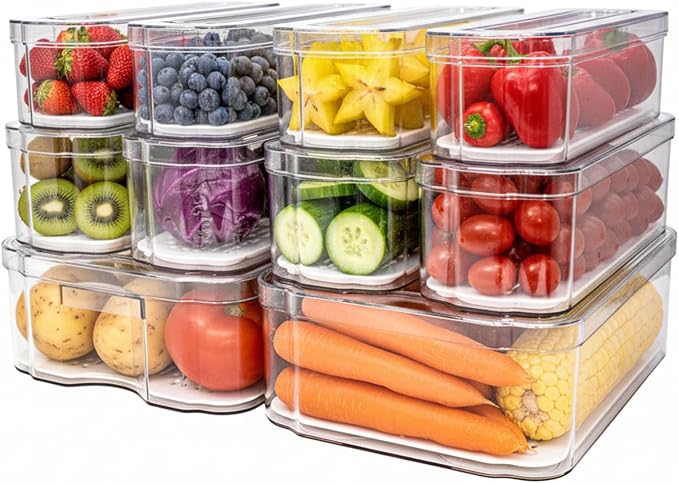 Fridge Organizers and Storage, 10 Pack Organizer Bins by SMRCAD