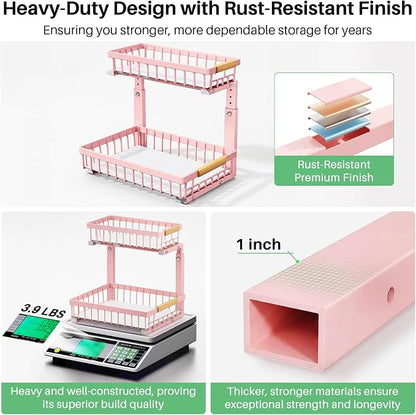 Kitstorack Under Sink Organizer, 2 Tier Under the Sink Storage, Slide out Pull - Image 7