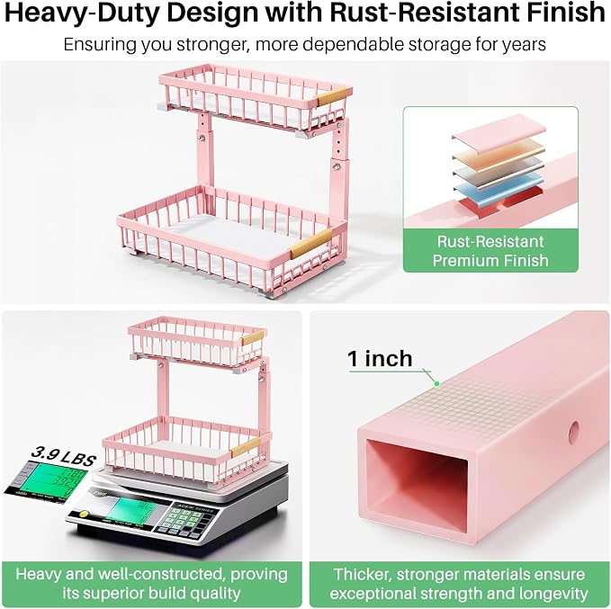 Kitstorack Under Sink Organizer, 2 Tier Under the Sink Storage, Slide out Pull - Image 7