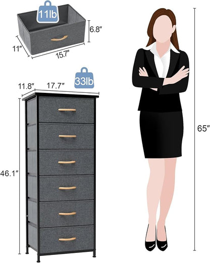 Tall 6-Drawer Fabric Dresser Tower - Image 3