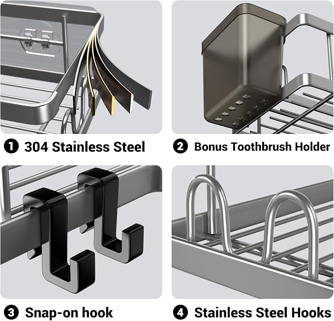 Corner Shower Caddy Bathroom Organizer: AKTECKE 2 Pack Adhesive Shelf Decor- No - Image 5