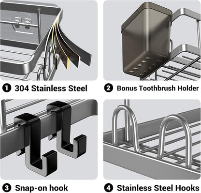 Corner Shower Caddy Bathroom Organizer: AKTECKE 2 Pack Adhesive Shelf Decor- No - Image 5
