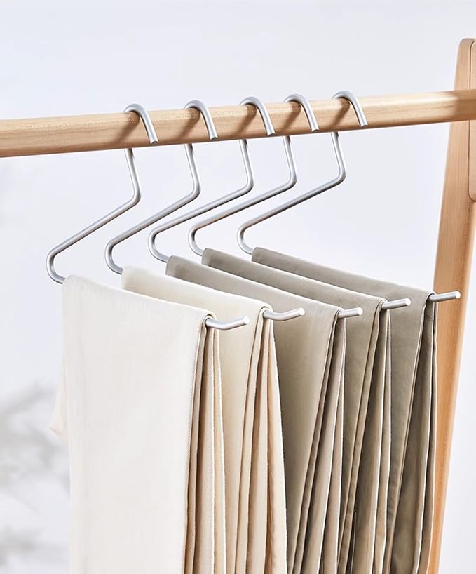 Premium Matte Silvery Aluminum Pants Hanger 10 Pack, 13.7” Extra Smooth & - Image 8