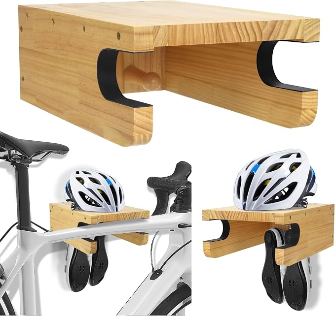 Wooden Bike Wall Mount Rack by Unknown