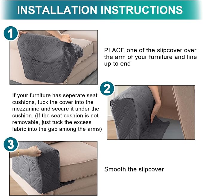 Turquoize Waterproof Armrest Covers - Image 7