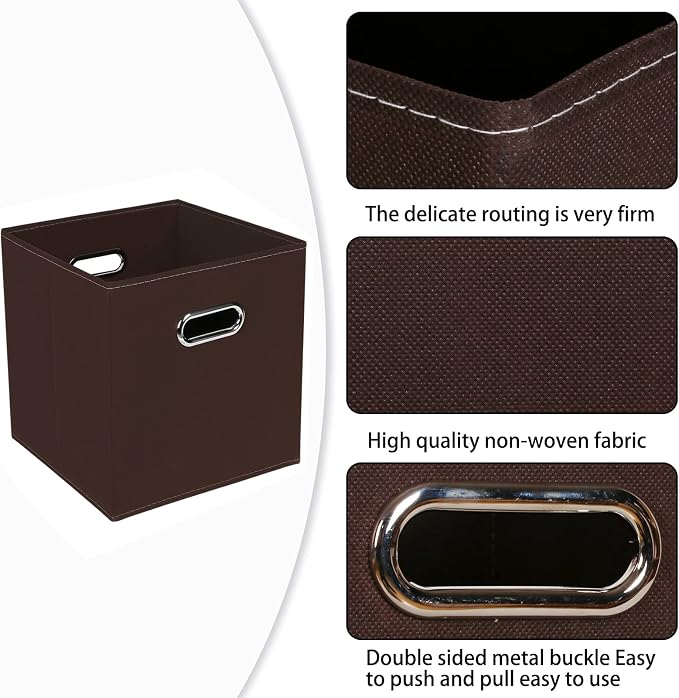 Fabric Cloth Storage Bins, Fabric Cube Bins Organizer - Image 7