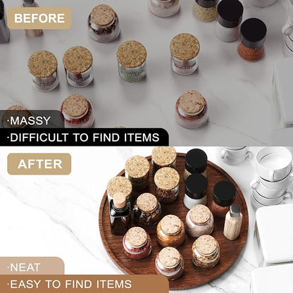 Lazy Susan Organizer for Kitchen, Bamboo Turntable for Cabinet, Large（Brown） - Image 5