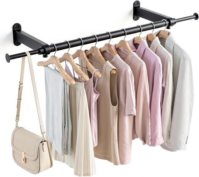 Luxspire Wall Mounted Clothes Rack, Industrial Pipe Clothing Rack, Laundry Room by Luxspire