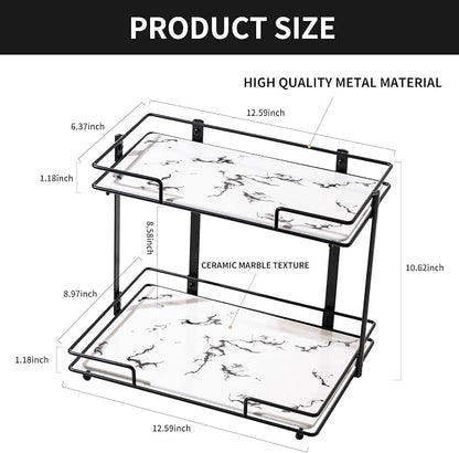 2 Tier Bathroom Cabinet Countertop Organizer Perfume Lipstick Makeup Organizer - Image 2