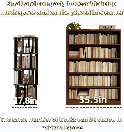 Solid Wood Rotating Round Bookshelf Towers - Image 7