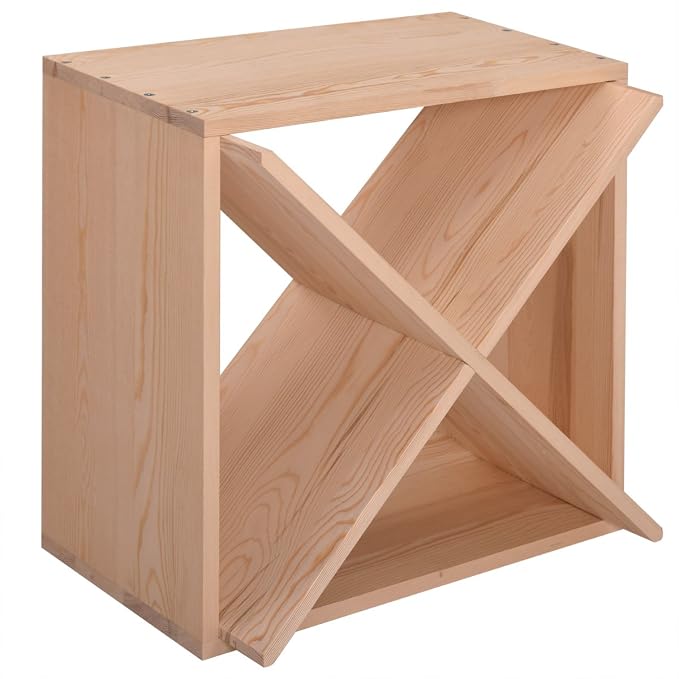 24 Bottle Wine Rack Solid Wood Holder Cube Bar Storage Cellar Stackable Kitchen - Image 5