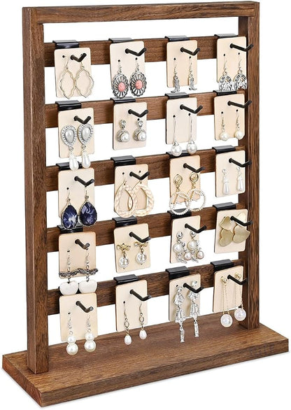 Ikee Design 5 Tiers Free Assemble Wooden Jewelry Display Rack by IkeeDesign