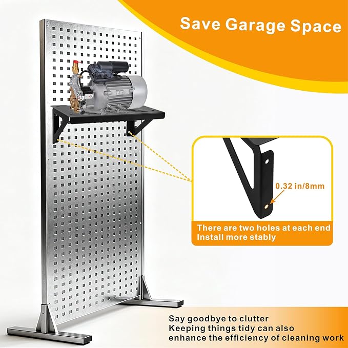Pressure Washer Shelf Wall Mount 20" x 10", Heavy Duty Workshop Storage Rack - Image 3