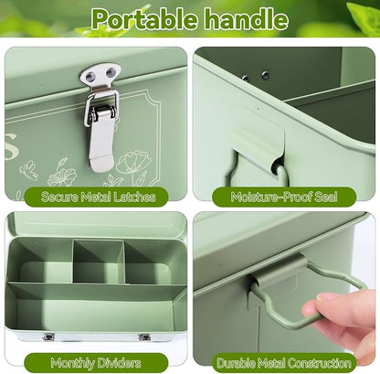 Pimoys Seed Storage Organizer, Metal Seed Saving Box - Image 3