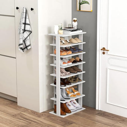 Tangkula 8-Tier Vertical Shoe Rack, Space-Saving Corner Shoe Organizer by TANGKULA